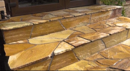 Плитняк златолит жёлтый золотистый для отмостки купить в Тамбове