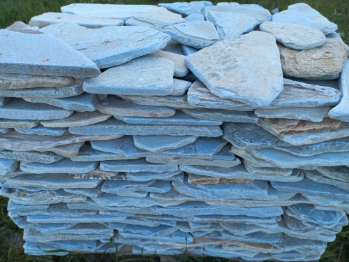 Плитняк златолит зелёный галтованный для цоколя купить в Тамбове