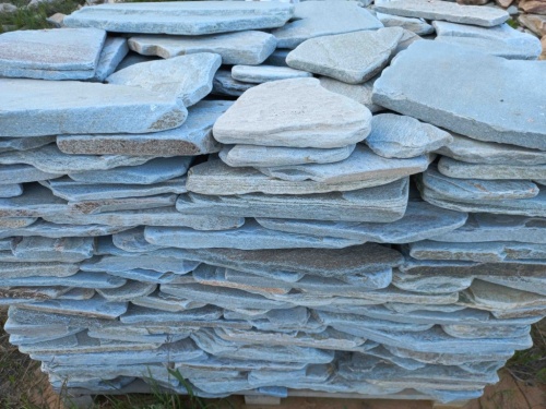 Плитняк златолит зелёный галтованный для цоколя купить в Тамбове